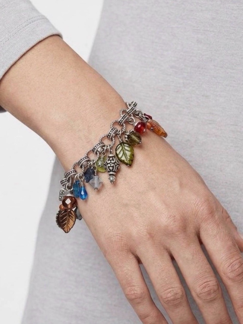 🍁🍂RARE Brighton AUTUMN Multicolor CHARM BRACELET RETIRED in EXCELLENT CONDITION